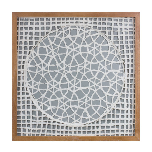 Framed Paper Mache Wall Art 19.5" SQ