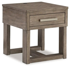 Loyaska - Rectangular End Table - Grayish Brown - Best Buy Furniture