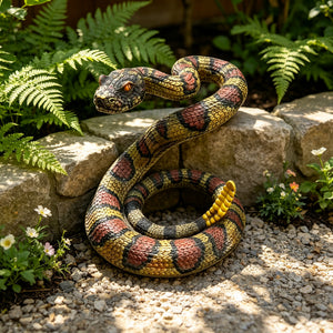 10'' Western Diamondback Rattlesnake Statue