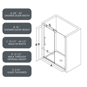 5476 Tempered Glass Shower Door