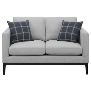 Saba - Cushion Back Loveseat With Pillow Top Arms - Light Gray