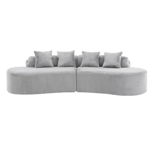 Modern Curved Sofa With Pillows