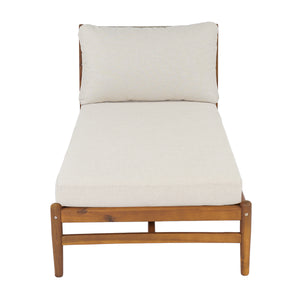 Cape Outdoor Acacia Chaise Lounge with Rope Woven