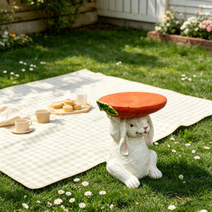 Resin Bunny Side Table with Carrot Top