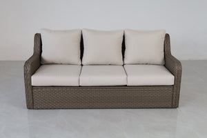 Luxury Rattan Patio Conversation Set – Includes 2 Swivel Chairs, Sofa, Coffee Table, And 2 Ottomans With Premium