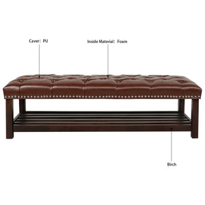 Bedroom End Of Bed Bench Tufted Upholstered End Of Bed Bench End Of Bed Entrance Shoe Bench With Nailhead Trim And Shelf Bedroom Upholstered Bench Living Room Shoe Rack Footstool
