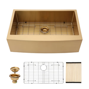 Farmhouse Kitchen Sink, Stainless Steel, Apron Front