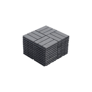 Acacia Wood Interlocking Deck Tiles Checker Pattern For Outdoor Flooring
