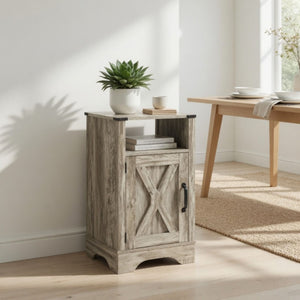 Farmhouse Nightstand, Charging Station & Storage