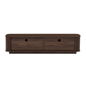 70" TV Stand With Ample Storage, Refined Curved Corners - Dark Brown