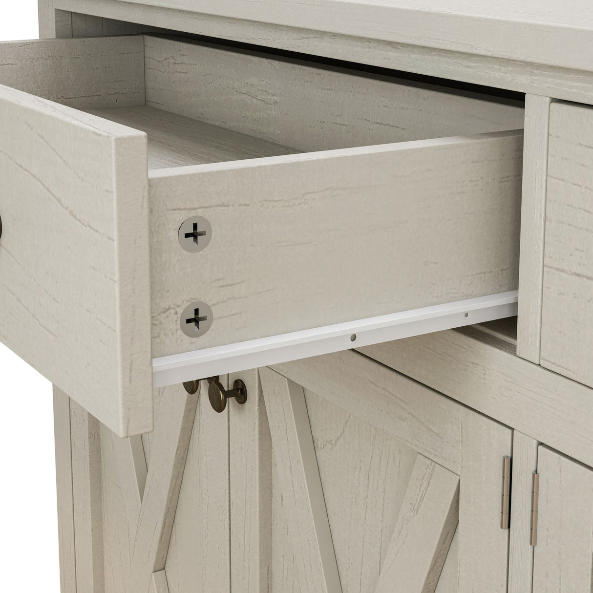 Vintage Sideboard With 2 Drawers And Four Doors For Living Room