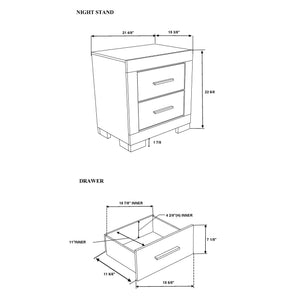 Elsa - 2 Toned Nightstand With Bar Handle And Spacious Drawers