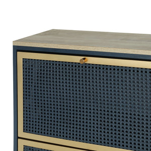 Modern Rattan 3 Door Shoe Rack Cabinet for Entryway
