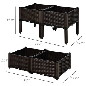 Outsunny 4 Piece Raised Garden Bed with Legs