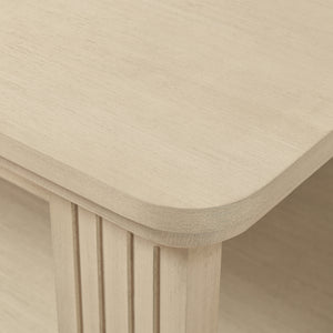 Square Coffee Table with 2-Tier Storage Shelf