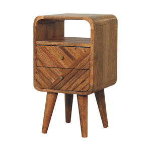 Solid Wood Mini Lille Curved Nightstand