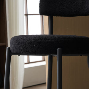 Modern Teddy Fabric Upholstered Bar Stools - Legs