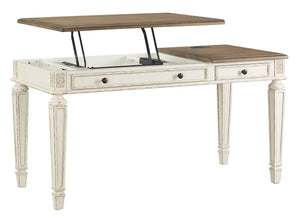 Realyn - Home Office Lift Top Desk - White / Brown - Best Buy Furniture