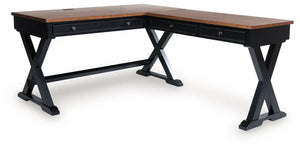 Wildenauer - Home Office Desk And Return - Brown / Black - Best Buy Furniture