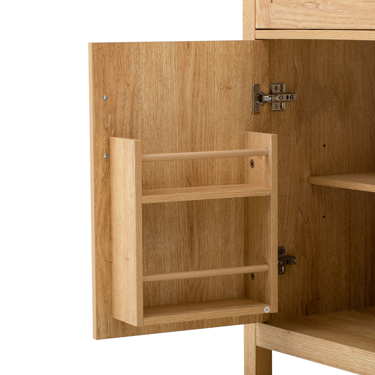 Bathroom Vanity With Sink, Adjustable Shelf & Door Organizers - Walnut