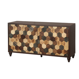 59.8" Sideboard With Honeycomb Pattern