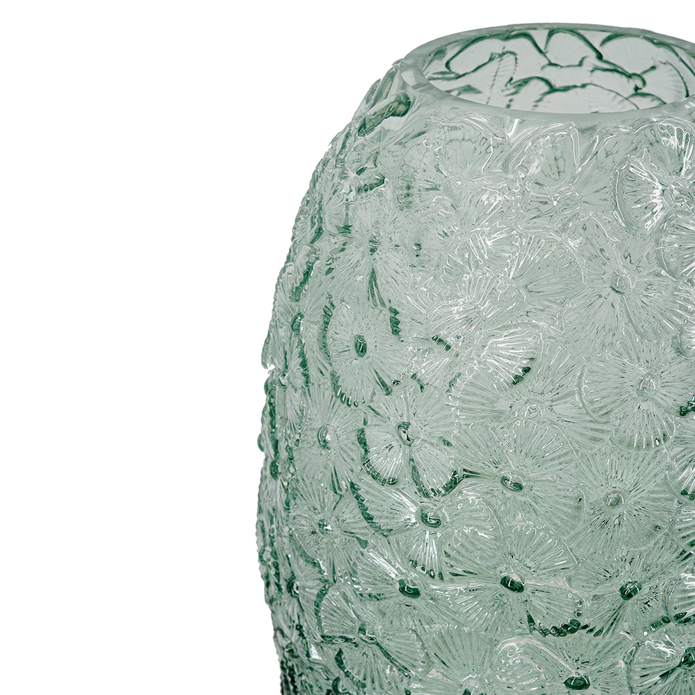 Ombre Glass Vase Flower Patterned Structure