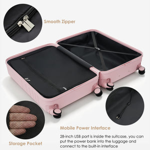 4-Piece Luggage Set with USB Charging Ports
