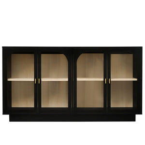 Storage Cabinet With Door For Living Room, Dining Room - Black