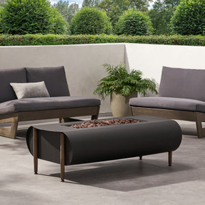Vernon - Rectangle Fire Pit 50, 000 Btu - Dark Gray