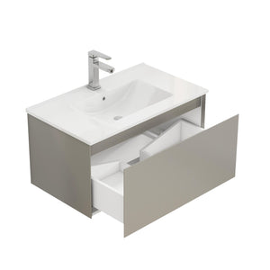 32-Inch Wall-Mounted Bathroom Vanity with Soft-Close Drawer
