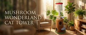 Mushroom Cat Tree With Large Condo Platform Ladder