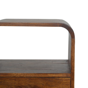 Solid Wood Chestnut Curved Edge Nightstand