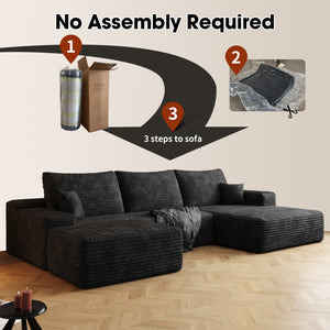 107" Cloud Sectional Sofa with Ottoman
