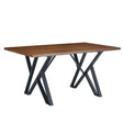 Industrial Style Indoor Dining Table With Metal Legs - Walnut / Black - Best Buy Furniture