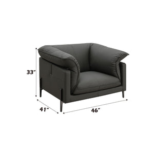 Tadi - Top Grain Leather Chair - Black - Best Buy Furniture
