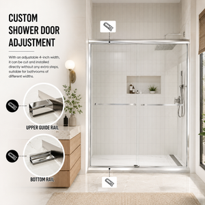 56-60" W x 72" H Framed Double Sliding Shower Door