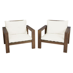 Stylish Outdoor Chair Set With Cushions For Garden (Set of 2)
