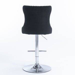 Swivel Barstools Adjusatble Seat Height From 25-33", Modern Upholstered Base Bar Stools With Backs Comfortable Tufted For Home Pub And Kitchen Island (Set of 2)