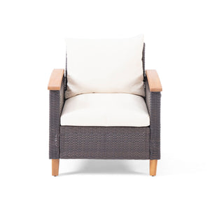 Isla - Transitional Chat Set With Water Resistant Cushions - Teak