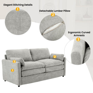 Cozy Upholstered Cushion Loveseat Sofa For Living Room