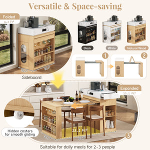 Extendable Dining Table With Folding Top