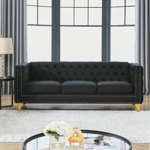 Modern Sofa With Button Tufting, Upholstered Couch For Living Room
