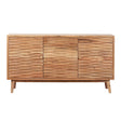 Boho Handcrafted 3 Door Sideboard, Carved Texture & Artisanal Charm - Natural - Best Buy Furniture