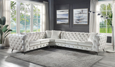 Atronia - Sectional Sofa With 4 Pillows - Beige - Best Buy Furniture