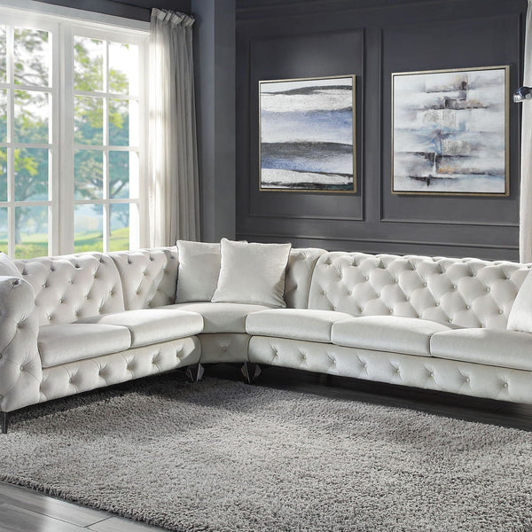 Atronia - Sectional Sofa With 4 Pillows - Beige - Best Buy Furniture