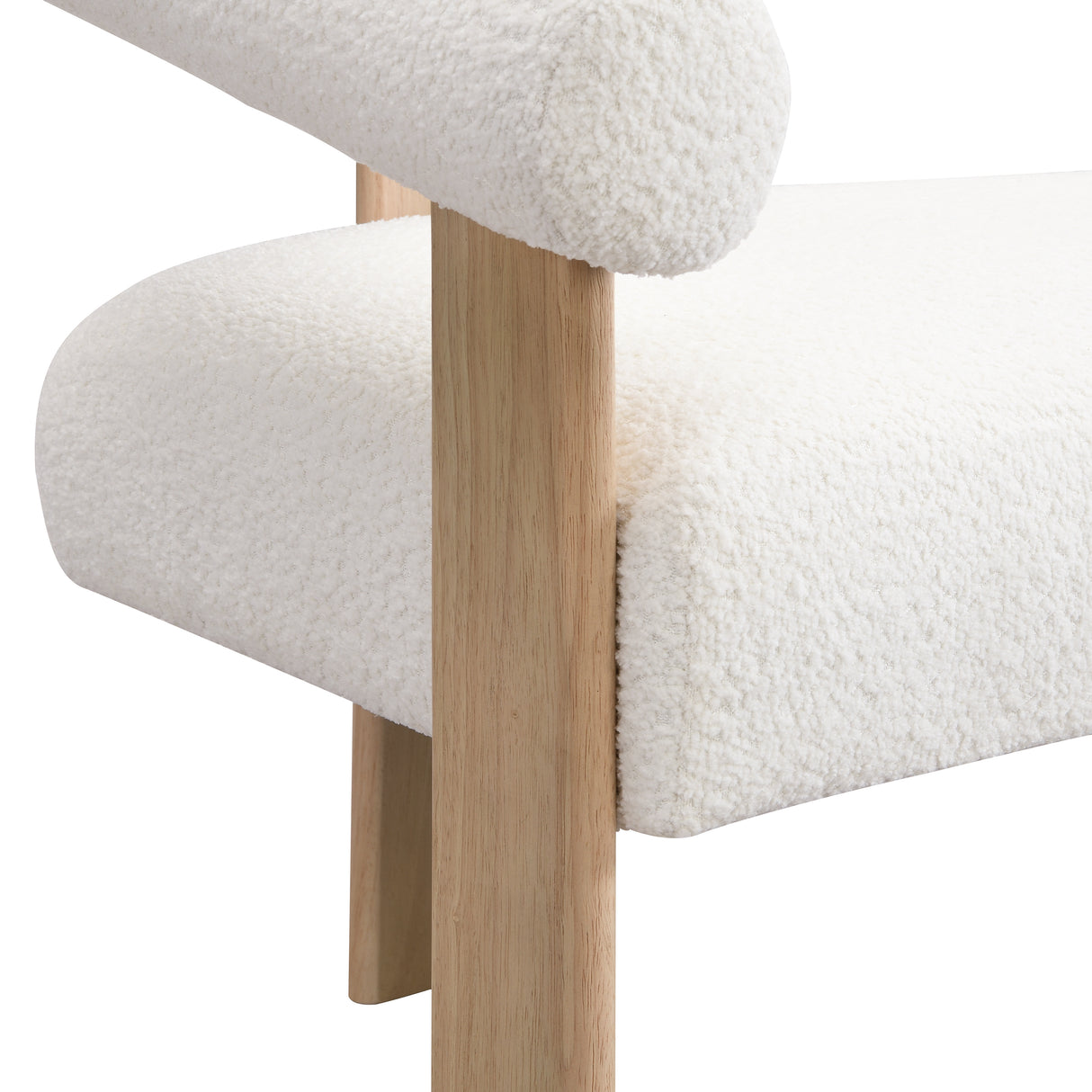 Round Armrest Loveseat (Beige + Natural)