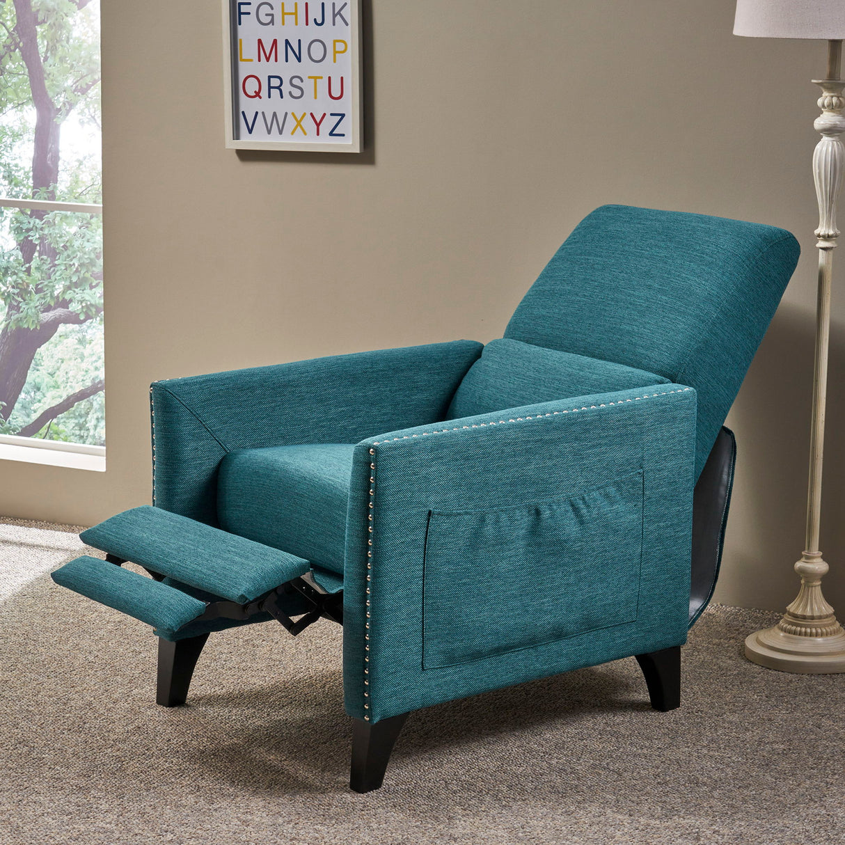 Kiersten - Contemporary Fabric Pushback Recliner - Best Buy Furniture
