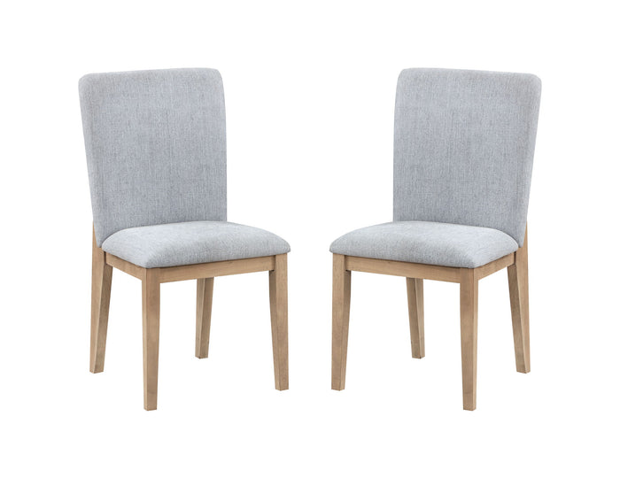 Gray Oak Finish Dining Chair Set of 2 with Modern Design - Gray