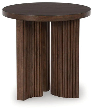 Korestone - Round End Table - Dark Brown - Best Buy Furniture