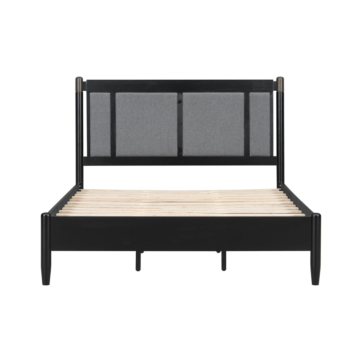 Solid Wood Queen Bed, Heavy Duty 500 lbs Support, No Box Spring Needed